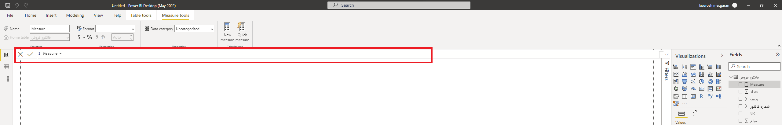 Measure در POWER BI